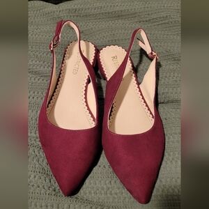 Restricted Women's Burgundy Slingback Flats